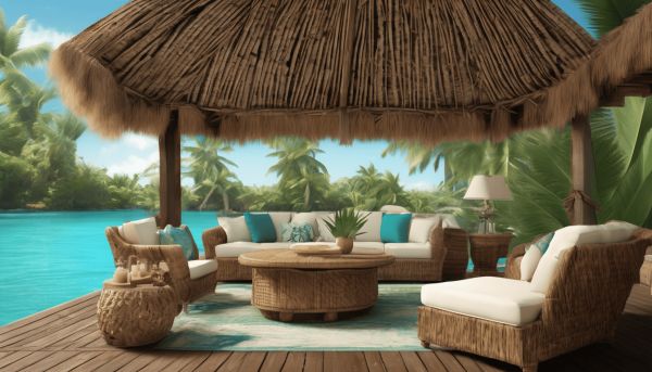 Le modèle parasol paillote pour un ombrage exotique et design