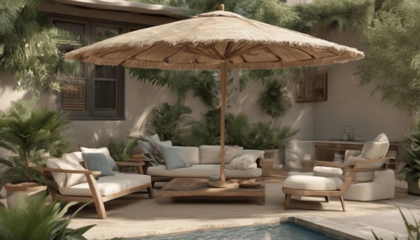 Protégez votre espace extérieur avec un parasol en fibres naturelles